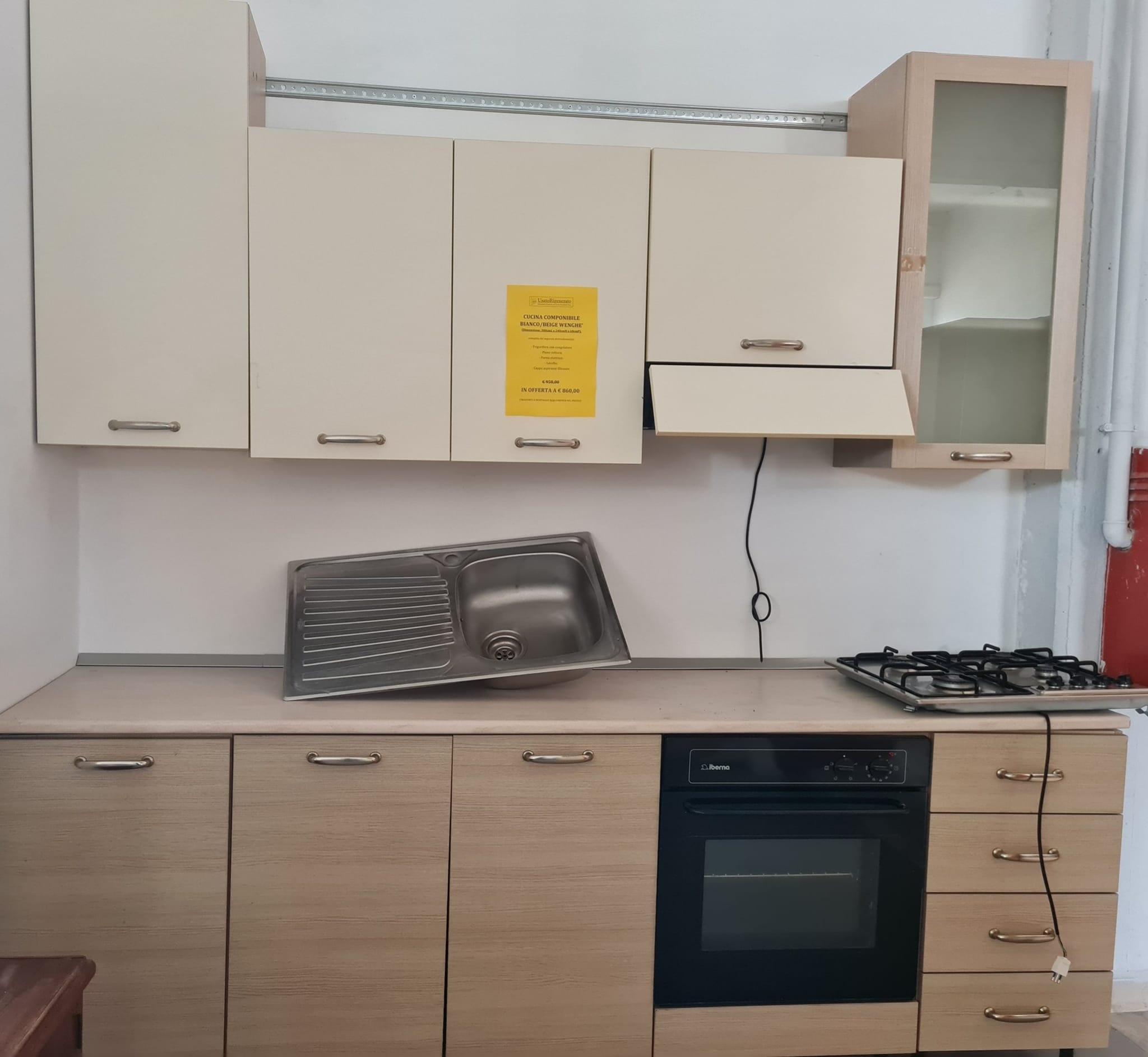 CUCINA COMPONIBILE BIANCO /BEIGE WENGHE - immagine 2