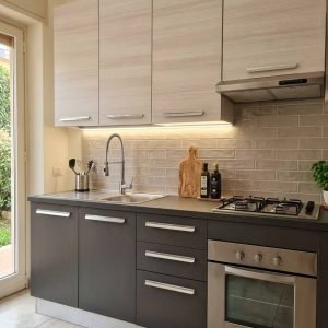 CUCINA COMPONIBILE MODERNA GRIGIO ANTRACITE - LARICE CHIARO ***NUOVA***