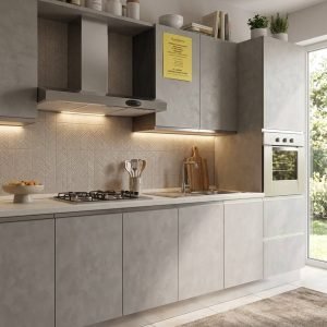 CUCINA COMPONIBILE GRIGIO CEMENTO ***NUOVA***