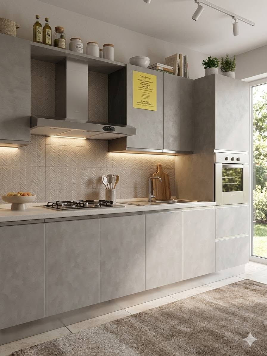 CUCINA COMPONIBILE GRIGIO CEMENTO ***NUOVA***