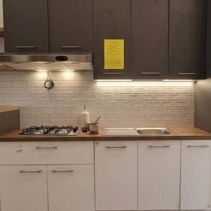 CUCINA COMPONIBILE MODERNA BIANCO - GRIGIO ANTRACITE ***NUOVA***