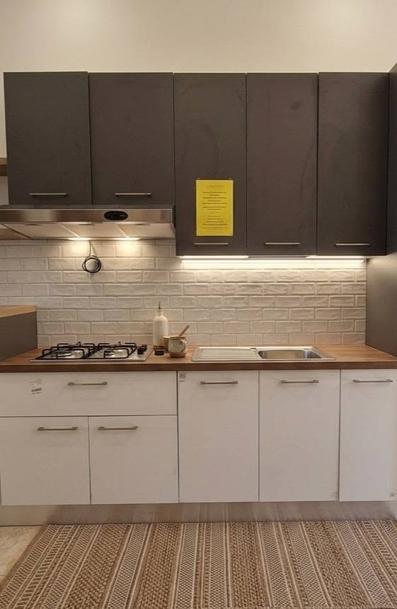 CUCINA COMPONIBILE MODERNA BIANCO - GRIGIO ANTRACITE ***NUOVA***