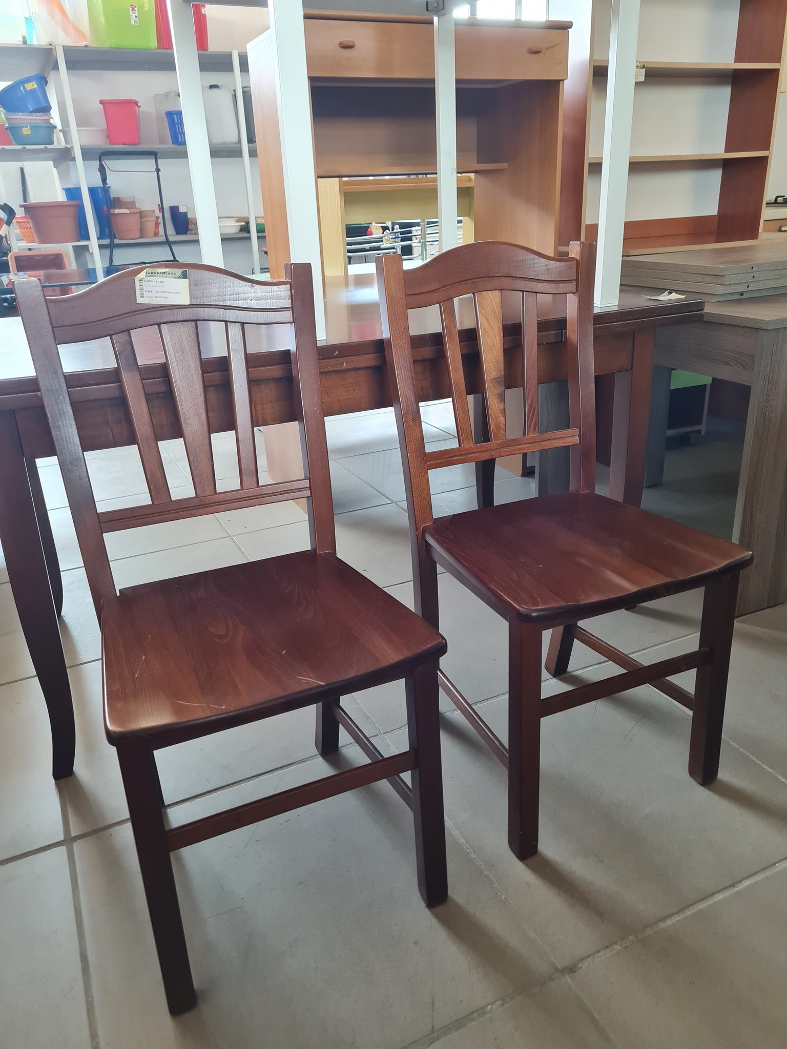 COPPIA SEDIE IN LEGNO NOCE