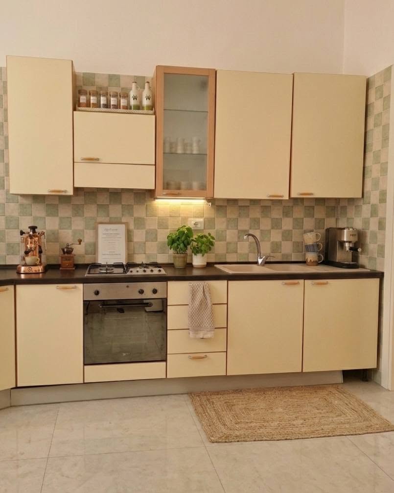 CUCINA COMPONIBILE GIALLO CHIARO