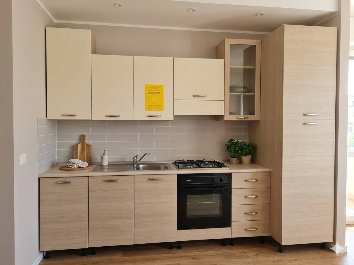 CUCINA COMPONIBILE BIANCO /BEIGE WENGHE