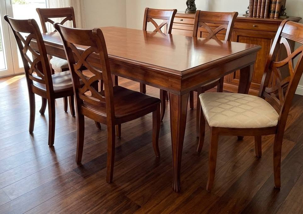 TAVOLO IN LEGNO COMPLETO DI 6 SEDIE COORDINATE LINEA CLASSICA € 290,00 Dimensione: 180x90