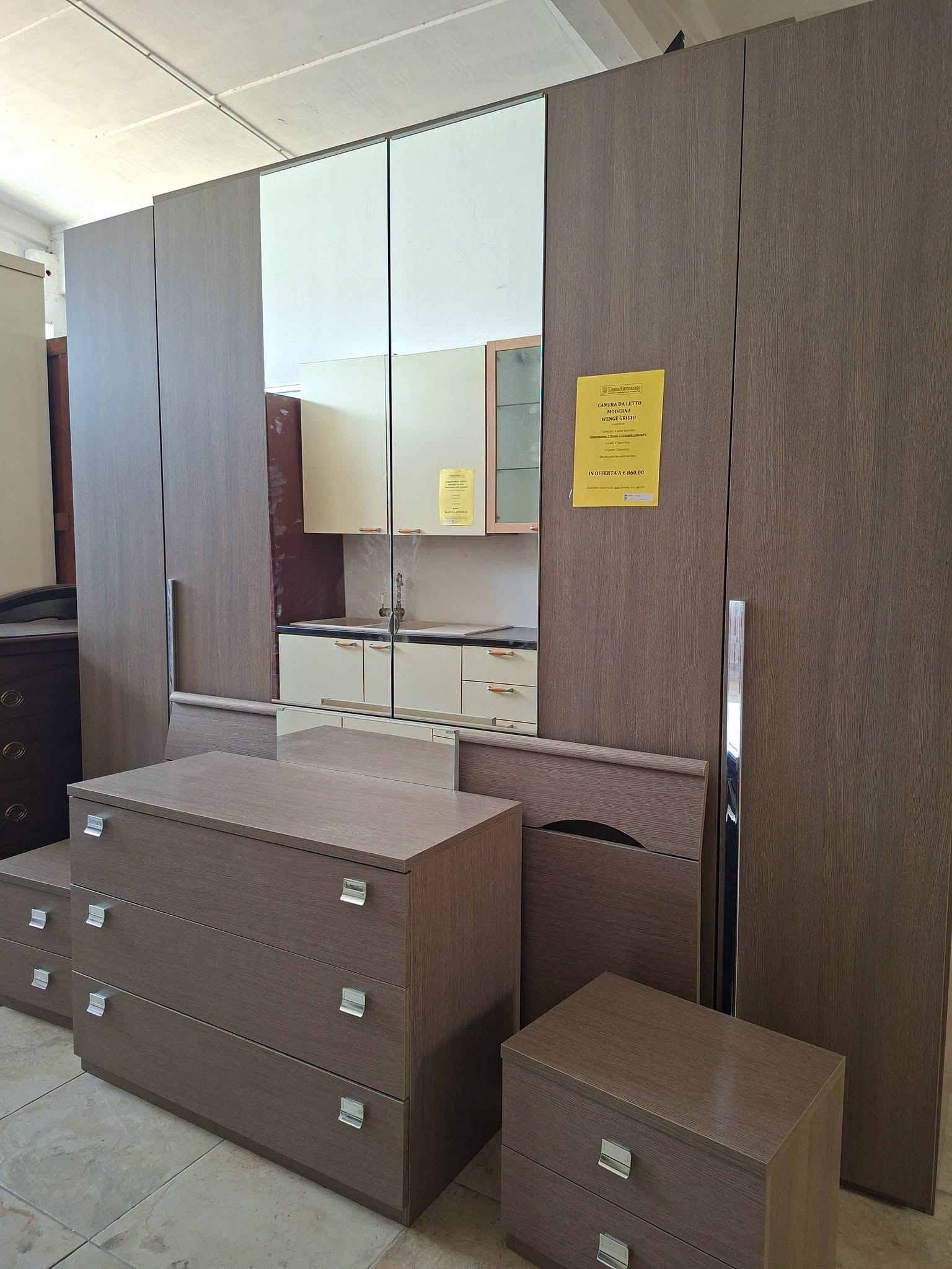 CAMERA DA LETTO MODERNA WENGE GRIGIO